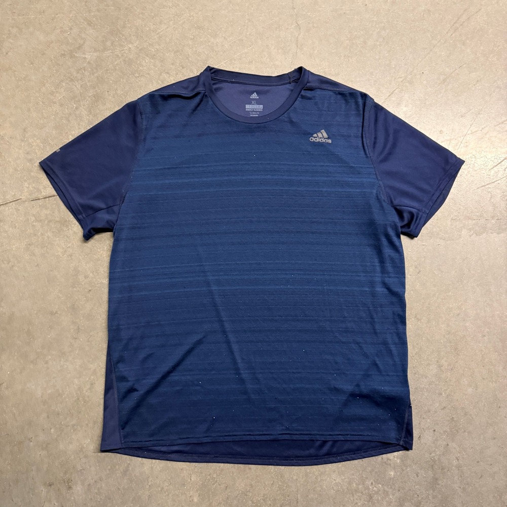 Adidas Energy Running Climalite Shirt Mens XL Navy Blue Short Sleeve Tee 3732